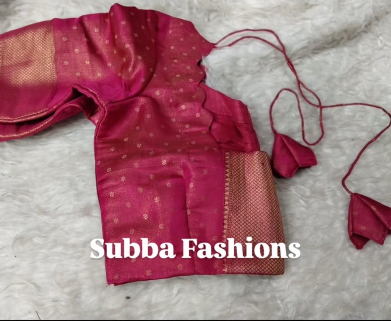 Maroon saree with embroidered blouse and mesh pallu border