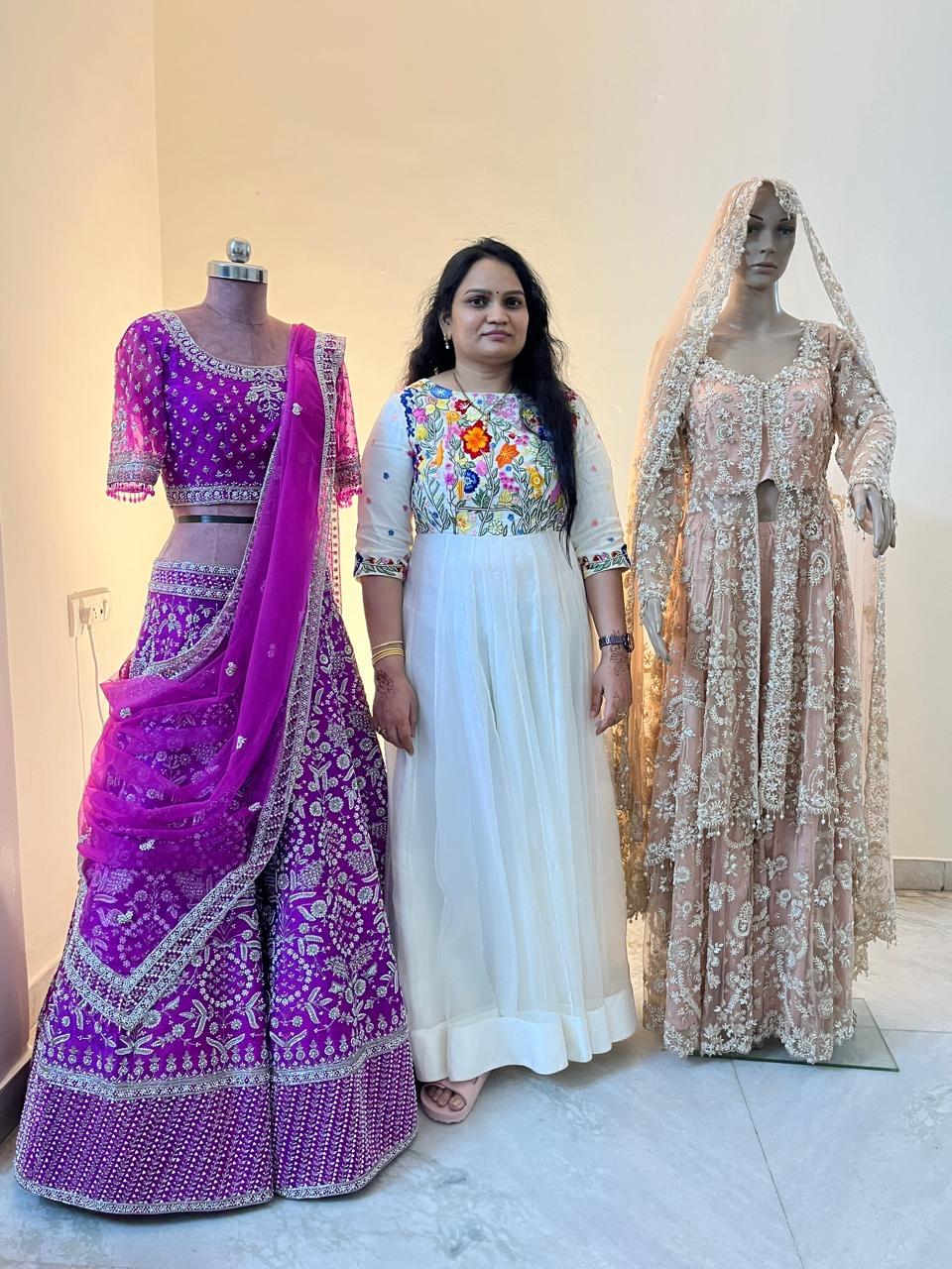 Purple bridal lehenga with intricate zari and maggam embroidery work