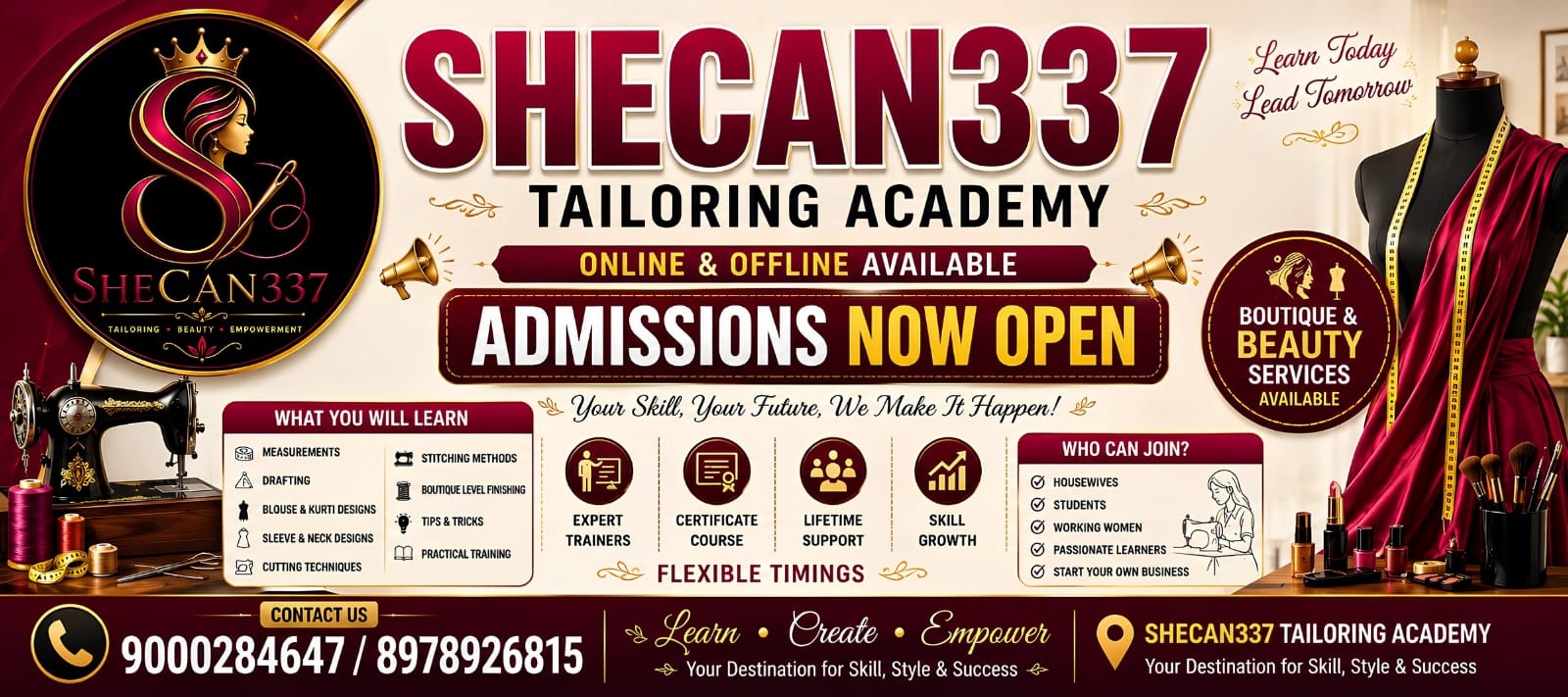 SheCan337 Tailoring Academy — course details